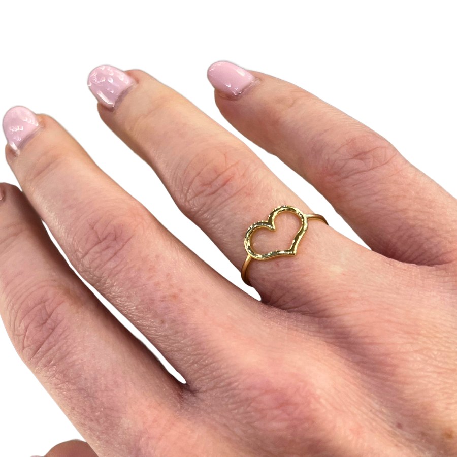 ANELLO CUORE L IN ORO BIANCO O GIALLO