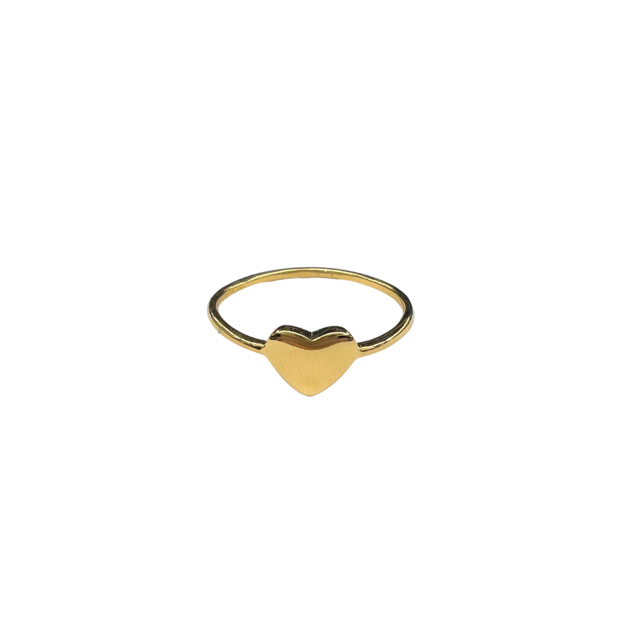 ANELLO CUORE PIENO IN ORO BIANCO O GIALLO