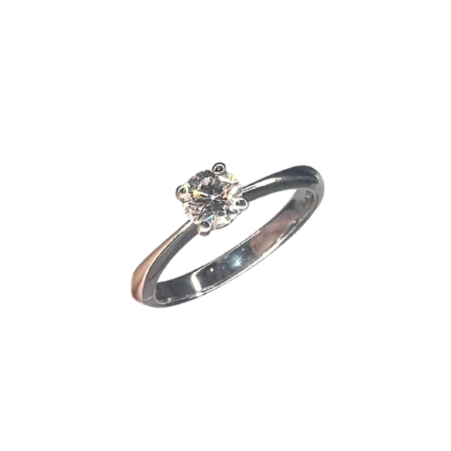ANELLO SOLITARIO IN ORO BIANCO CON DIAMANTE 1E41