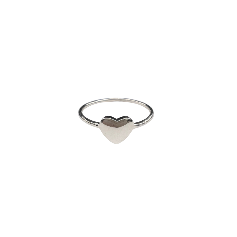 ANELLO CUORE PIENO IN ORO BIANCO O GIALLO