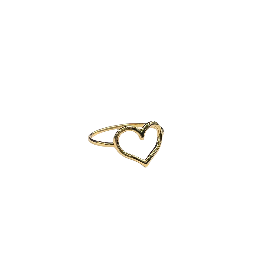 ANELLO CUORE L IN ORO BIANCO O GIALLO