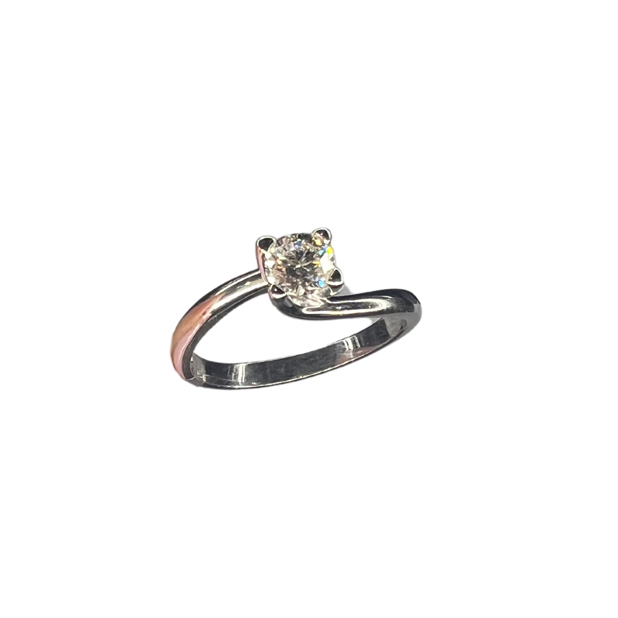ANELLO SOLITARIO IN ORO BIANCO CON DIAMANTE 7E0
