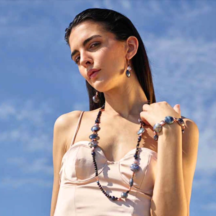 COLLANA LUNGA CATENA ATENA GRIGIO MURRINAMURANO GM0200006