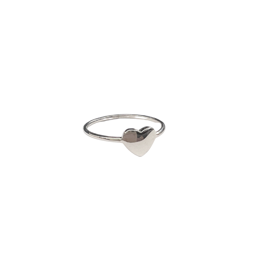 ANELLO CUORE PIENO IN ORO BIANCO O GIALLO