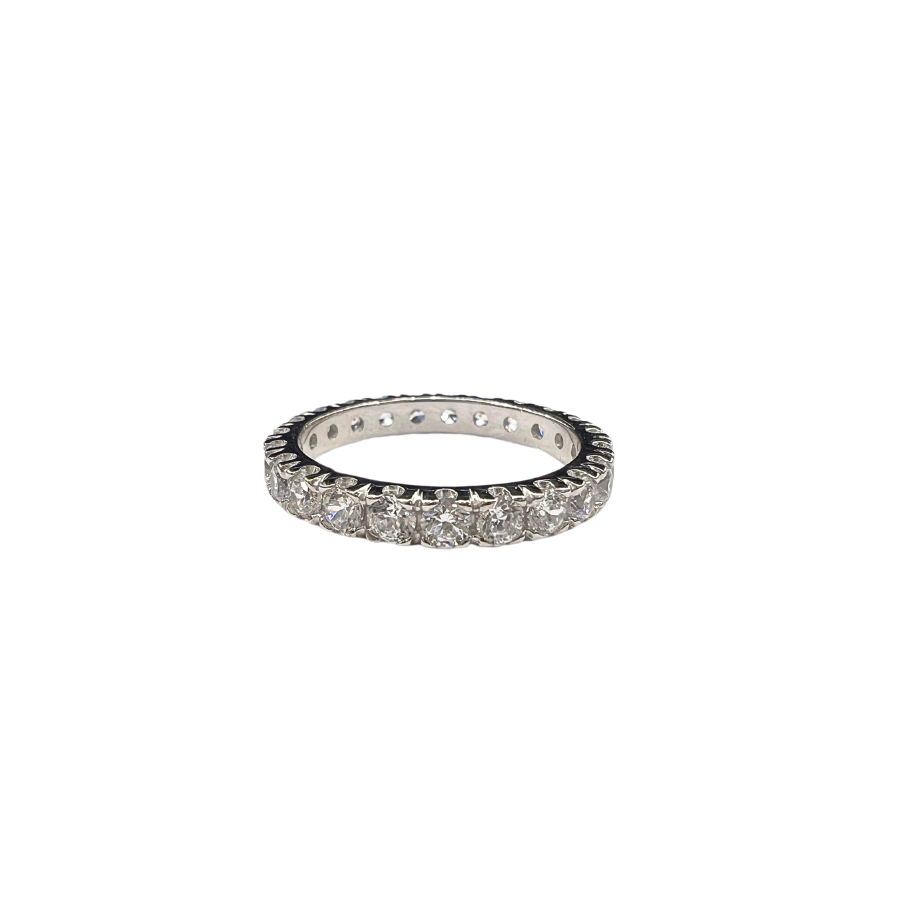ANELLO VERETTA ETERNITY IN ORO BIANCO E ZIRCONI