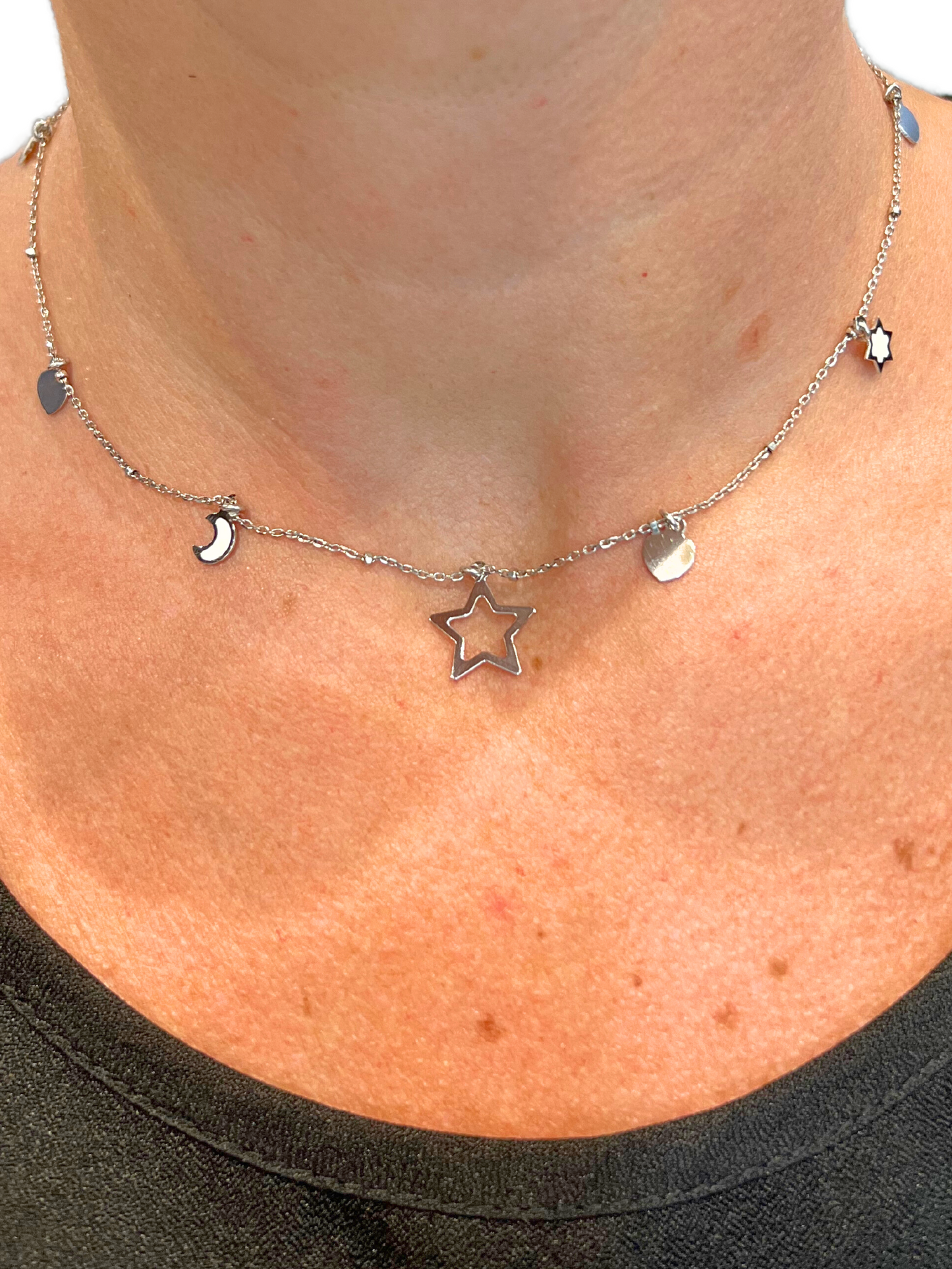 COLLANA CON STELLA CENTRALE E CIONDOLI