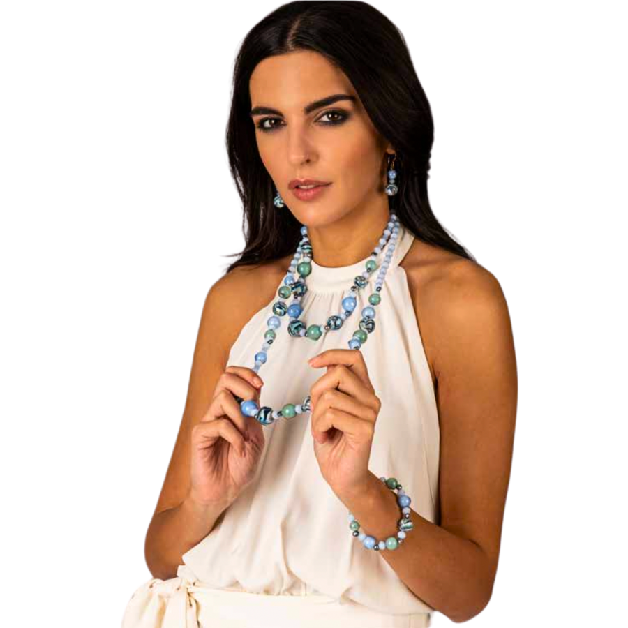 COLLANA GIROCOLLO PERLE ZEFIRO BLUINO MURRINAMURANO GM0246004