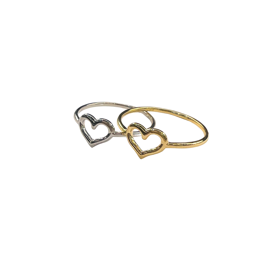 ANELLO CUORE S IN ORO BIANCO O GIALLO