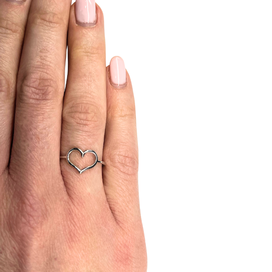 ANELLO CUORE L IN ORO BIANCO O GIALLO