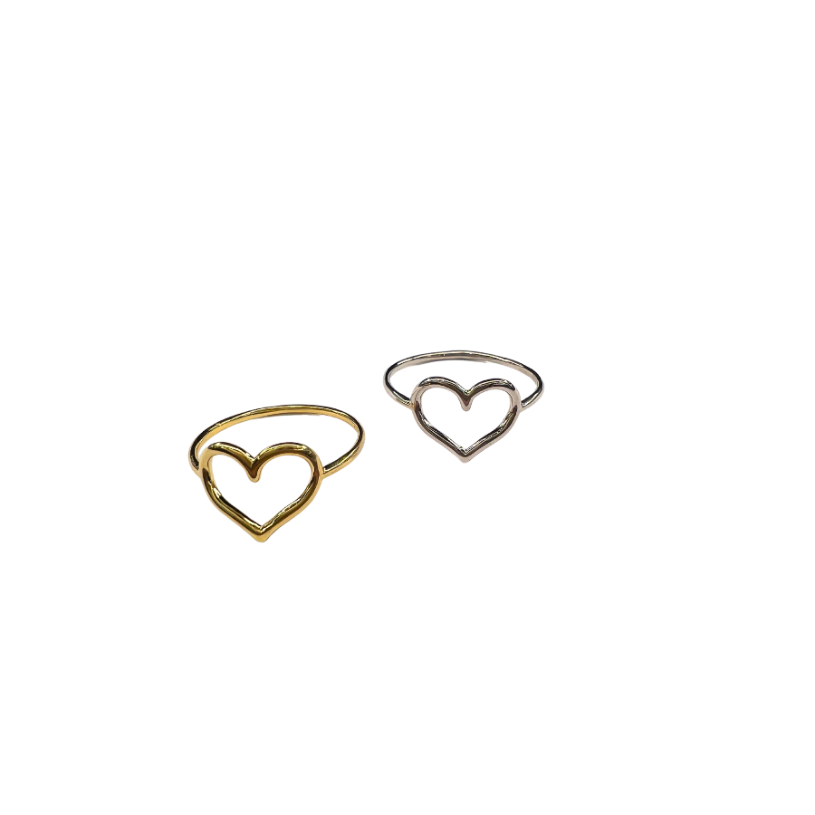 ANELLO CUORE L IN ORO BIANCO O GIALLO