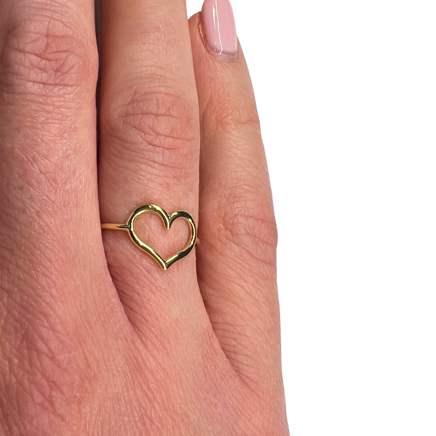 ANELLO CUORE L IN ORO BIANCO O GIALLO