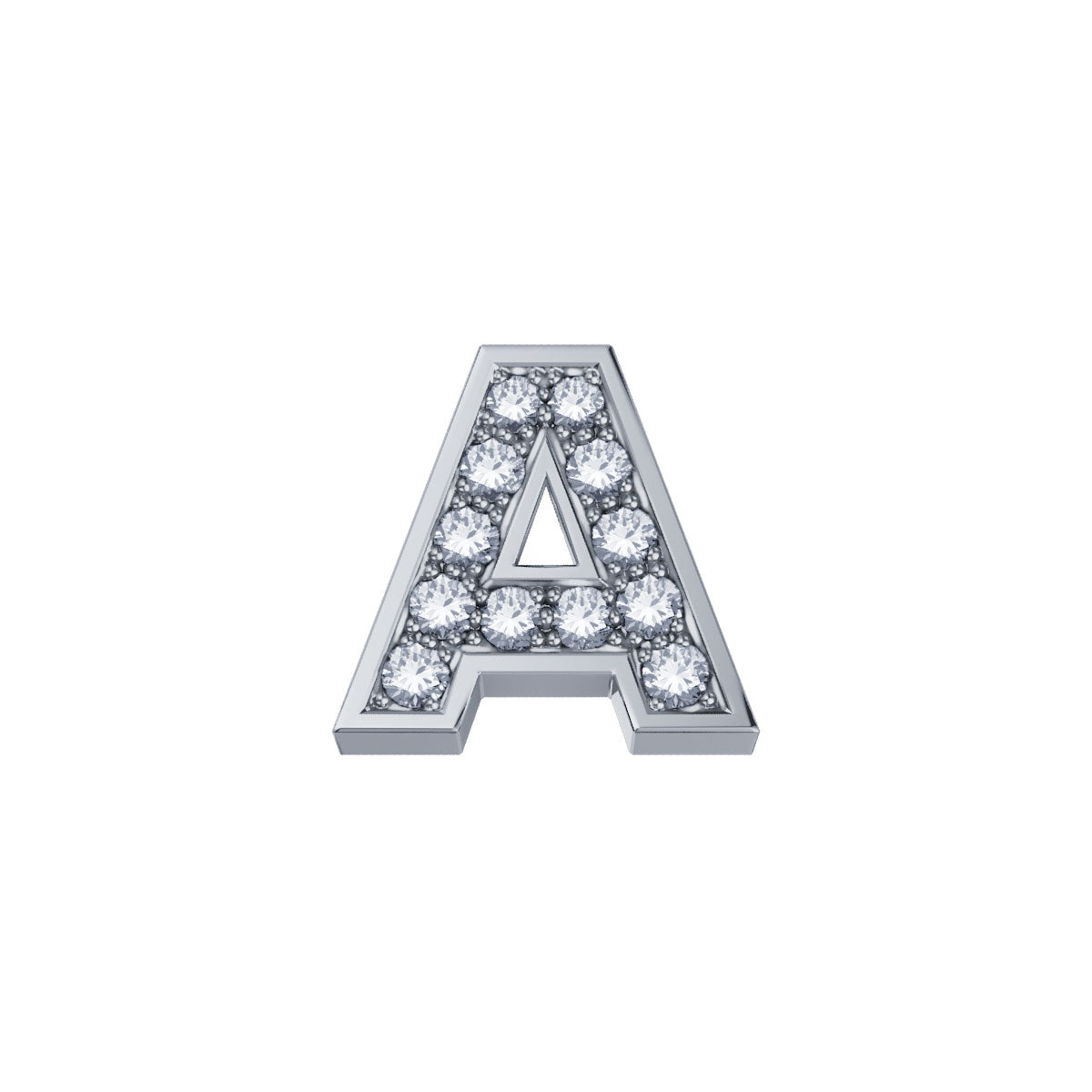 ELEMENTO LETTERA A IN ORO BIANCO E DIAMANTI