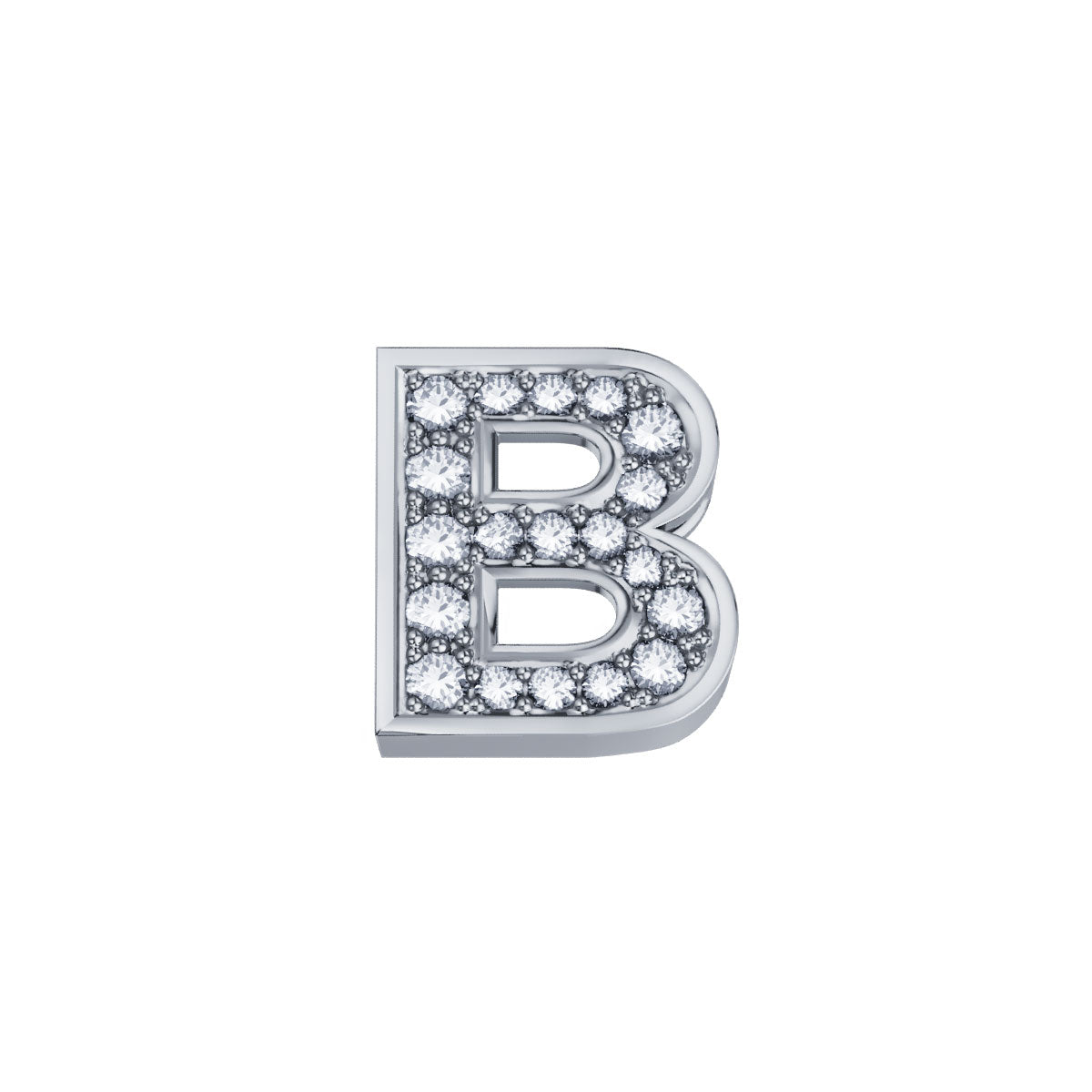 ELEMENTO LETTERA B IN ORO BIANCO E DIAMANTI