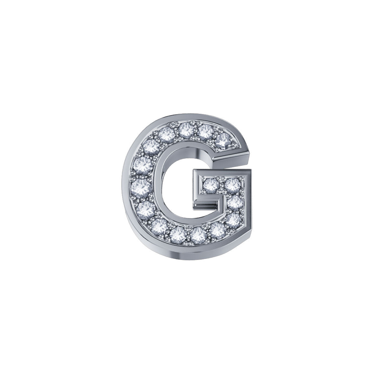 ELEMENTO LETTERA G IN ORO BIANCO E DIAMANTI