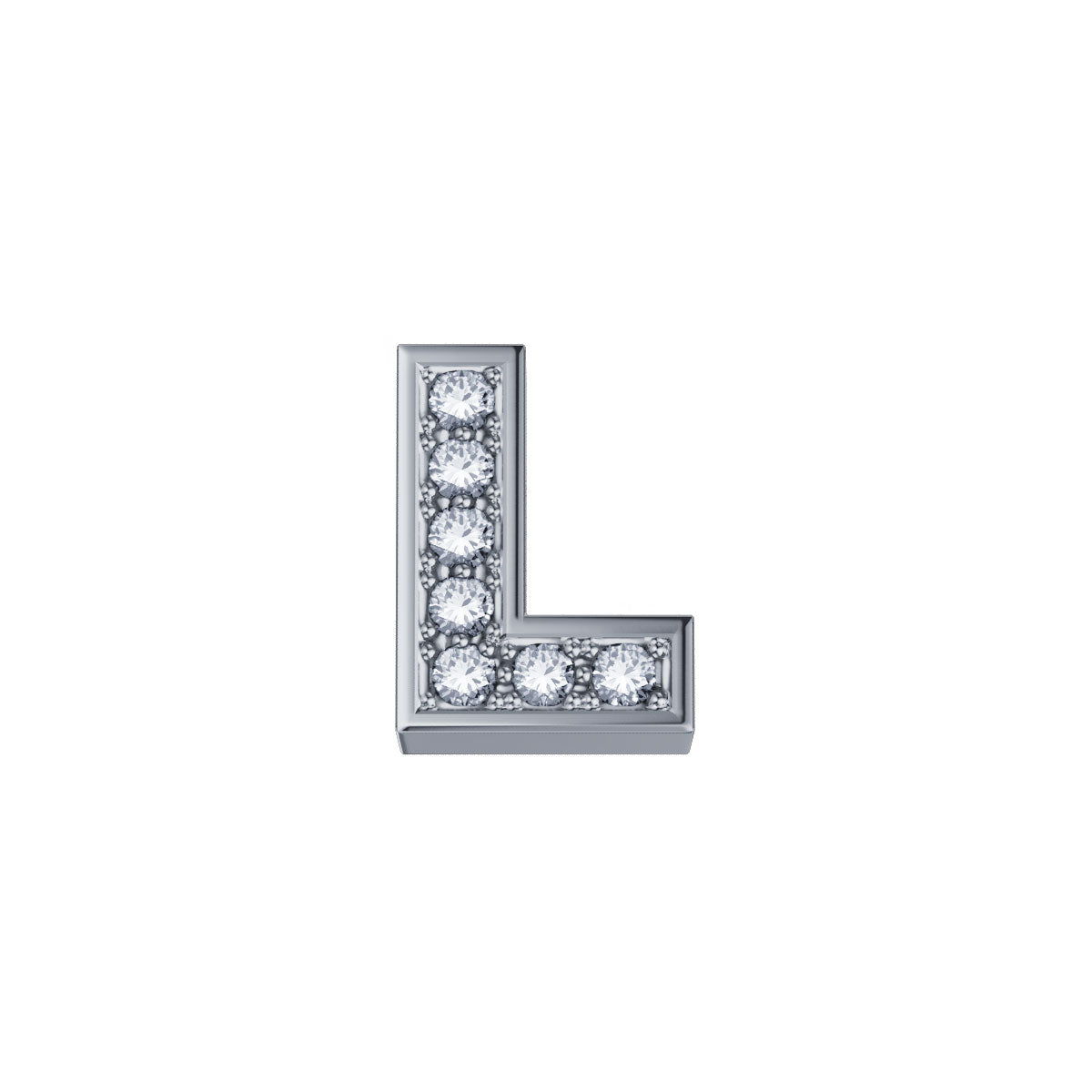 ELEMENTO LETTERA L IN ORO BIANCO E DIAMANTI