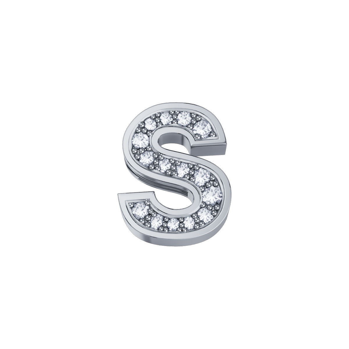 ELEMENTO LETTERA S IN ORO BIANCO E DIAMANTI