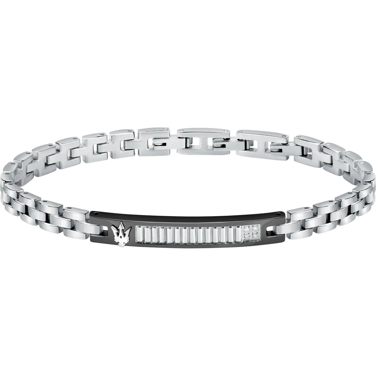 BRACCIALE UOMO MASERATI JEWELS ACCIAIO E DIAMANTI - JM423ATY20