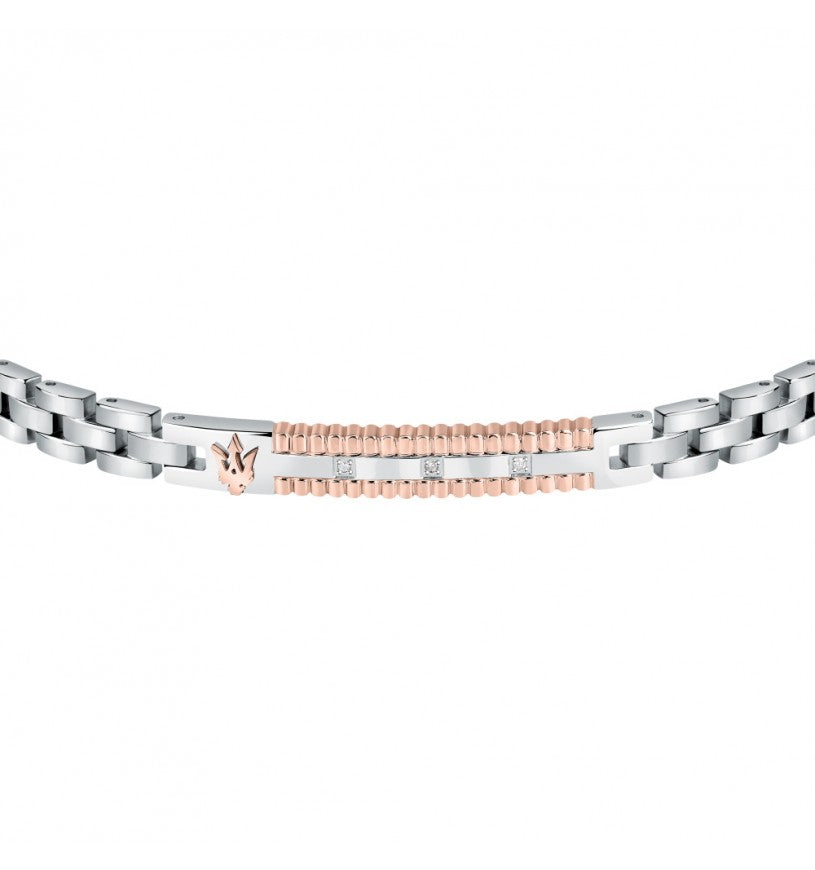 BRACCIALE UOMO MASERATI JEWELS ACCIAIO E DIAMANTI - JM423ATY18