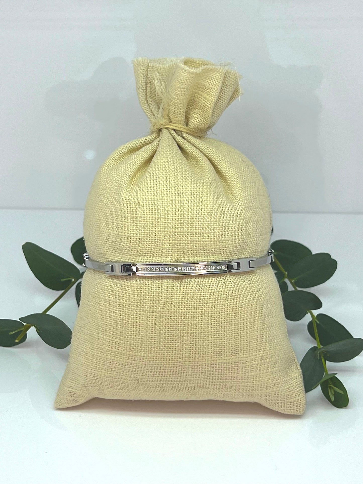 BRACCIALE IN ACCIAIO E DIAMANTI