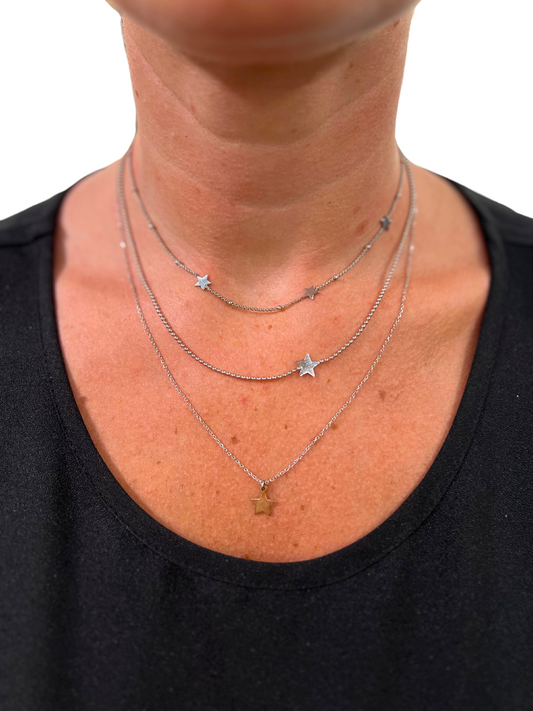 COLLANA A TRE FILI CON STELLINE