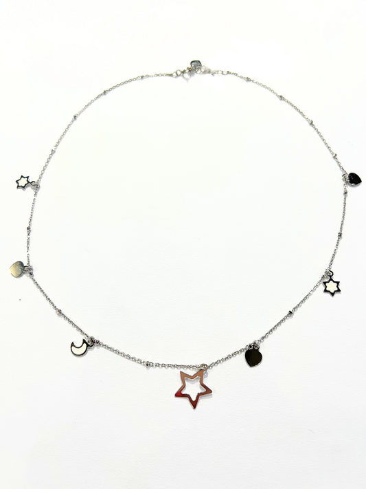 COLLANA CON STELLA CENTRALE E CIONDOLI