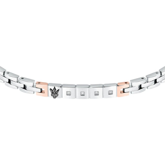 BRACCIALE UOMO MASERATI JEWELS ACCIAIO E DIAMANTI - JM423ATY19