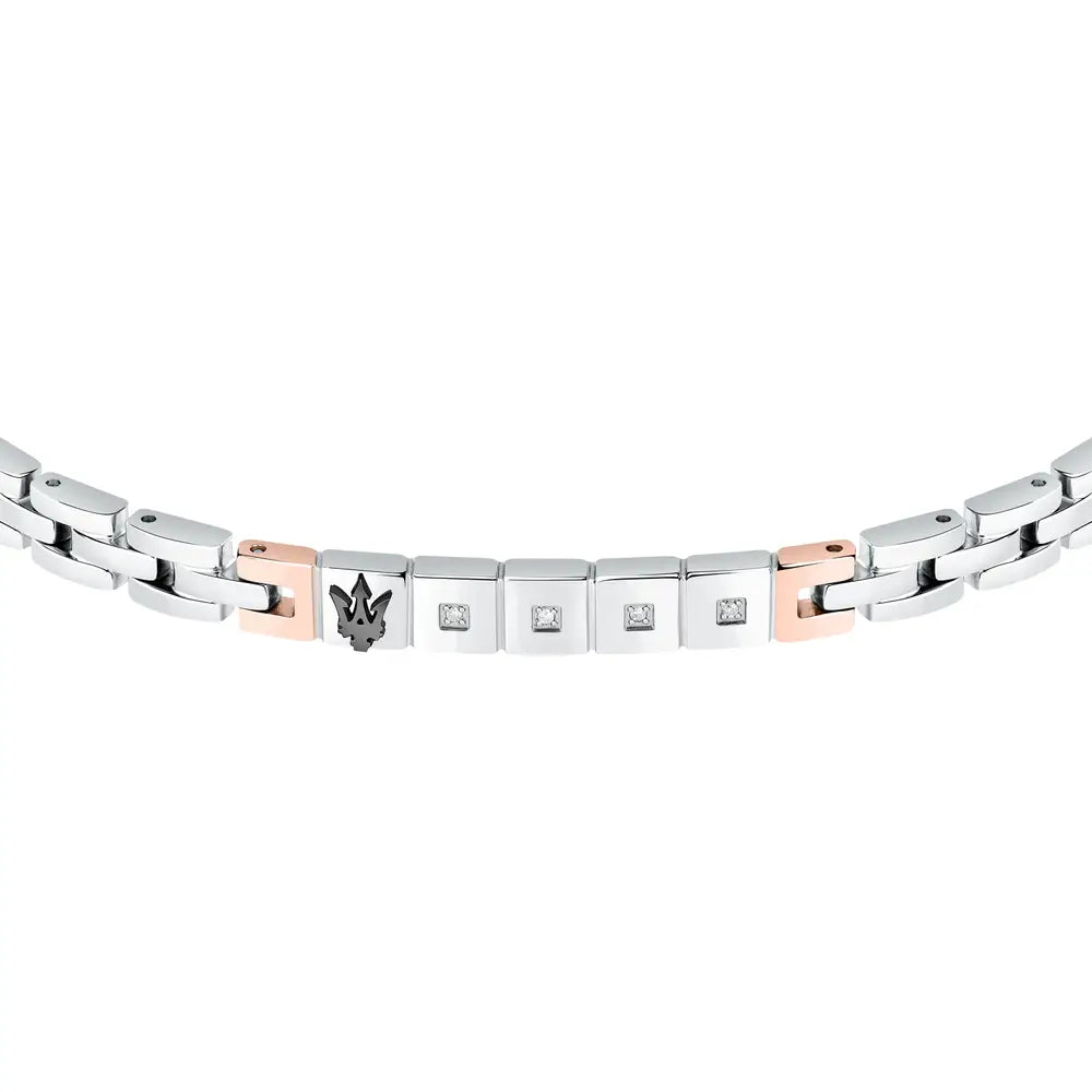 BRACCIALE UOMO MASERATI JEWELS ACCIAIO E DIAMANTI -JM423ATY19