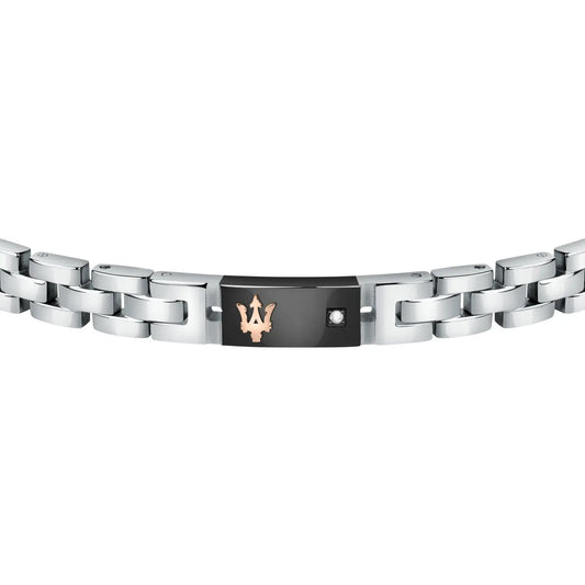 BRACCIALE UOMO MASERATI JEWELS ACCIAIO E DIAMANTI- JM221ATY05