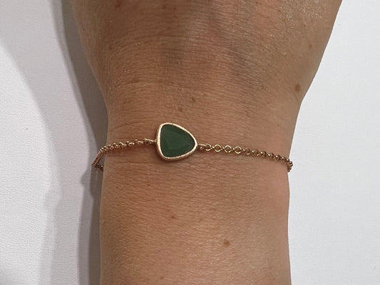 BRACCIALE IN ARGENTO CON PIETRA VERDE