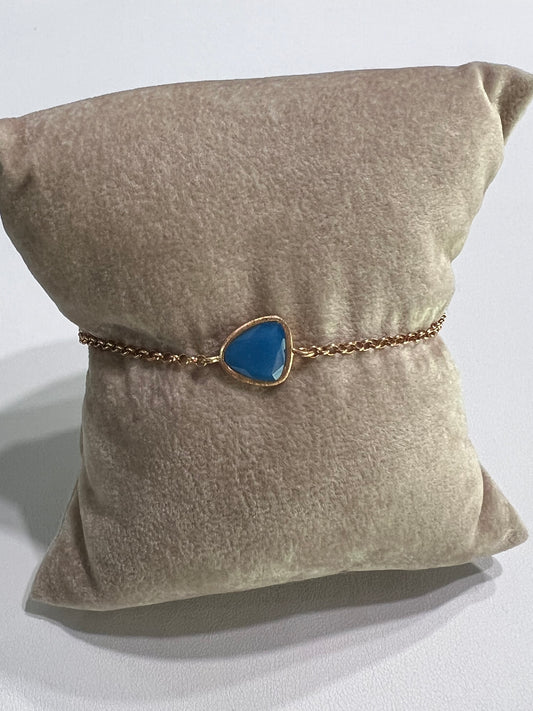 BRACCIALE IN ARGENTO CON PIETRA AZZURRA