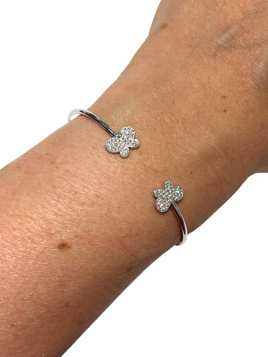 BRACCIALE RIGIDO IN ARGENTO CON FARFALLE