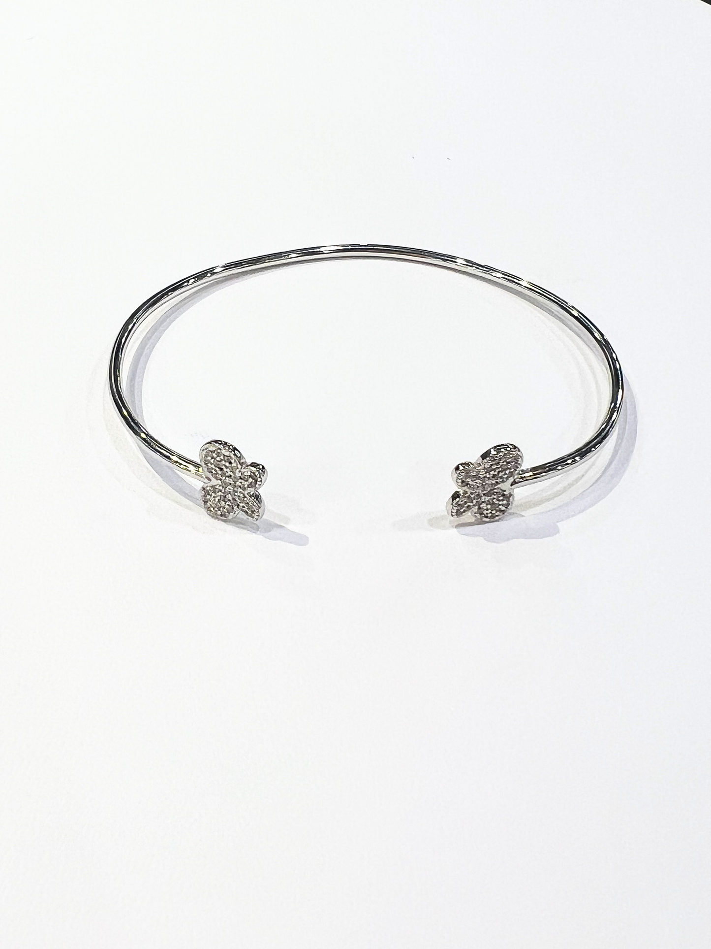 BRACCIALE RIGIDO IN ARGENTO CON FARFALLE