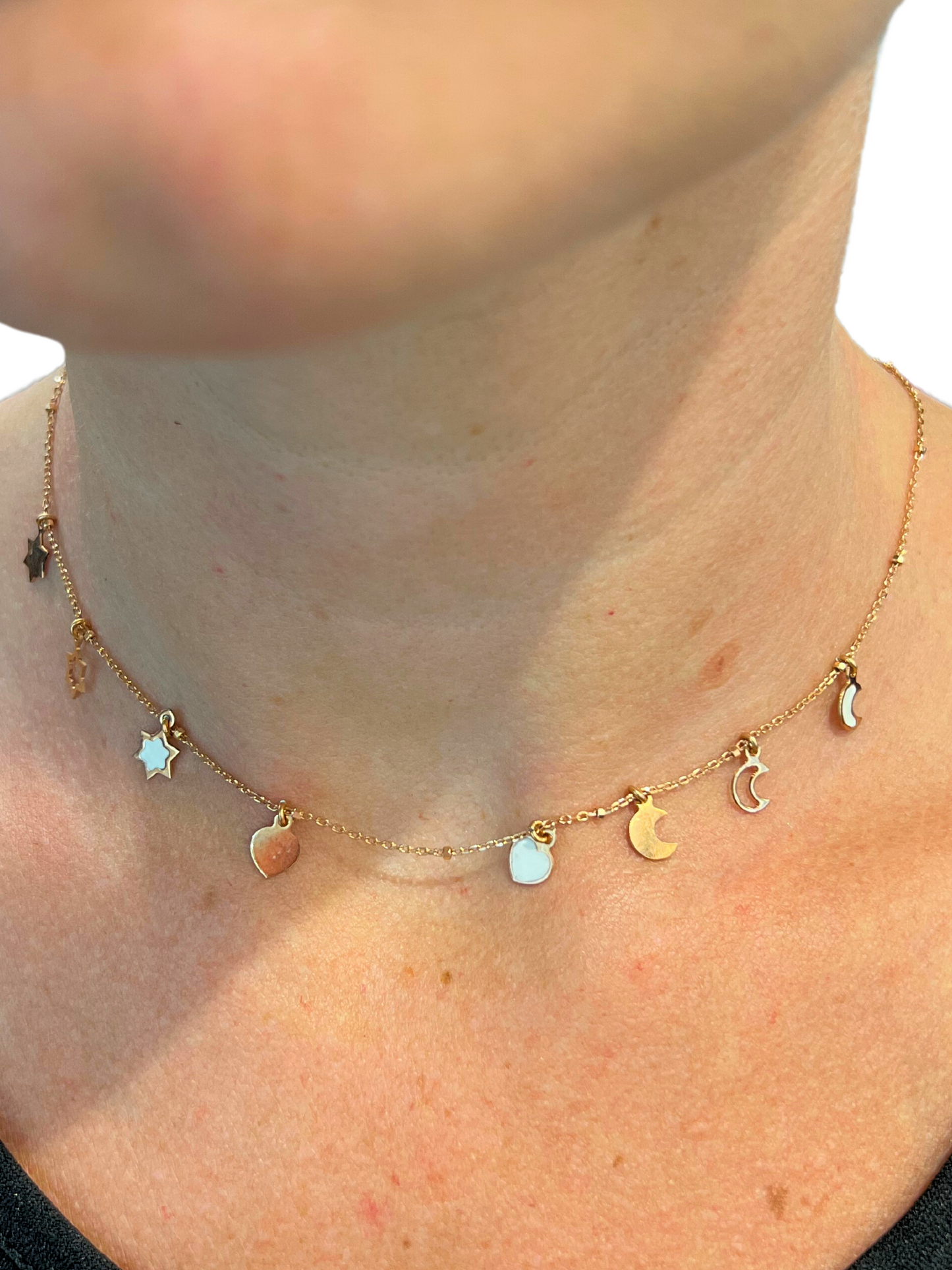 COLLANA LUNE, STELLE E CUORI