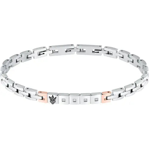 BRACCIALE UOMO MASERATI JEWELS ACCIAIO E DIAMANTI -JM423ATY19