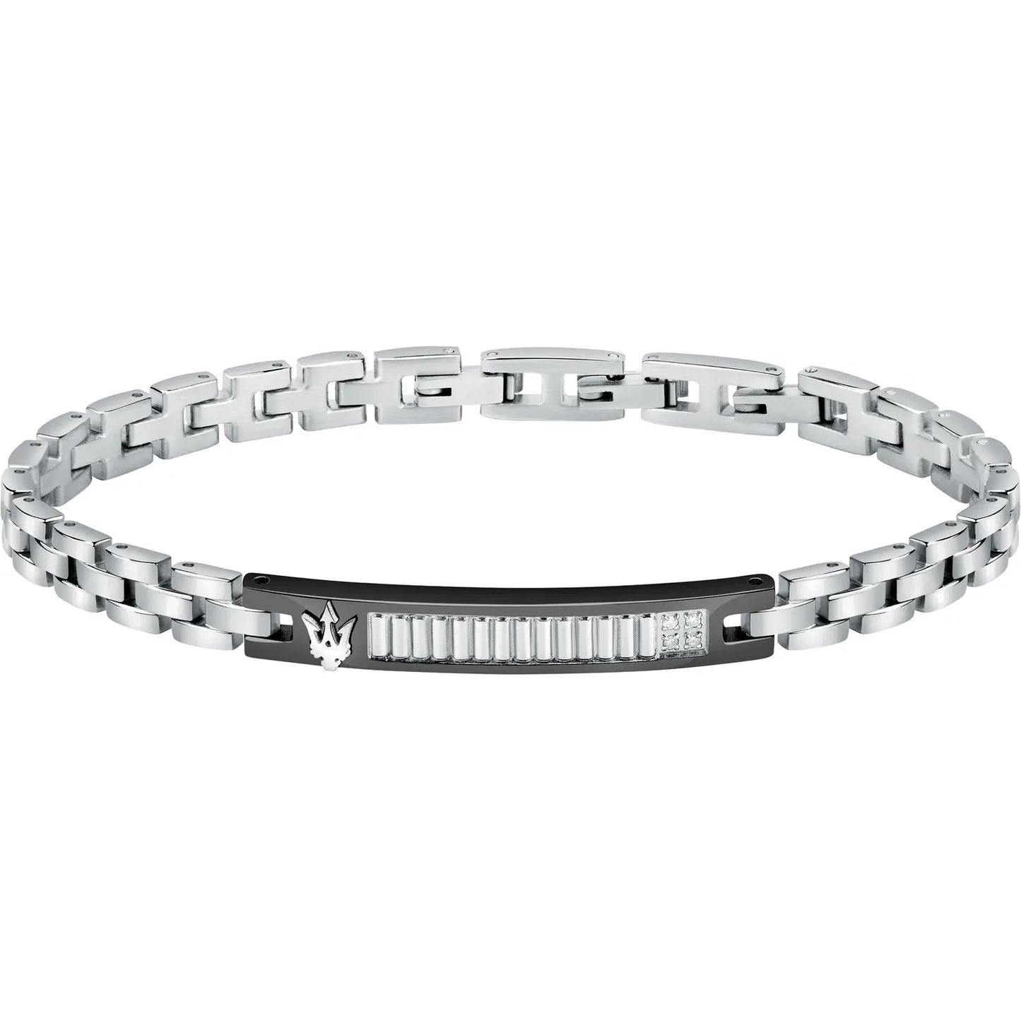 BRACCIALE UOMO MASERATI JEWELS ACCIAIO E DIAMANTI - JM423ATY20