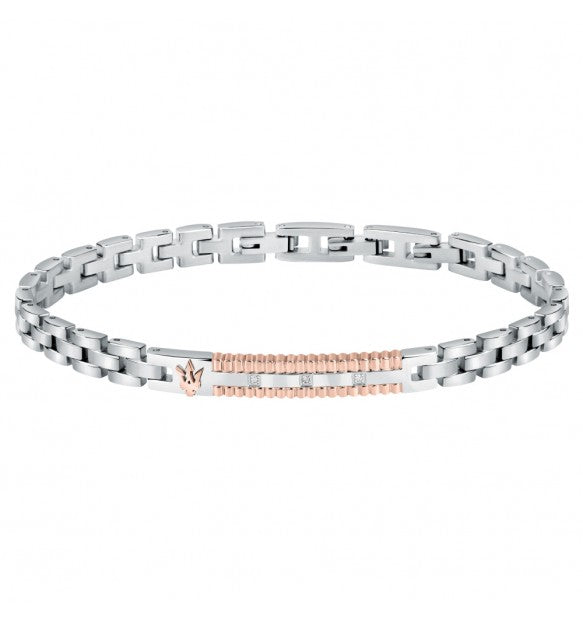 BRACCIALE UOMO MASERATI JEWELS ACCIAIO E DIAMANTI -  JM423ATY18