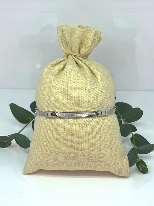 BRACCIALE IN ACCIAIO E DIAMANTI