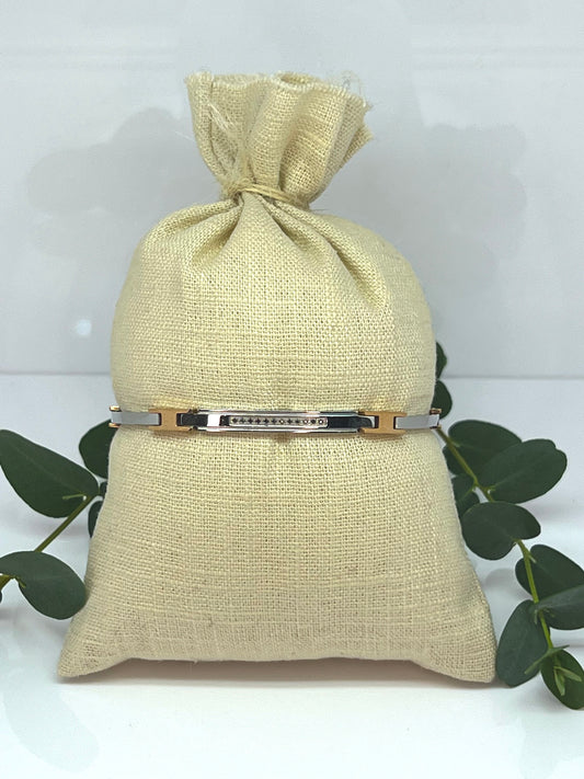 BRACCIALE IN ACCIAIO E DIAMANTI NERI